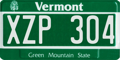 VT license plate XZP304