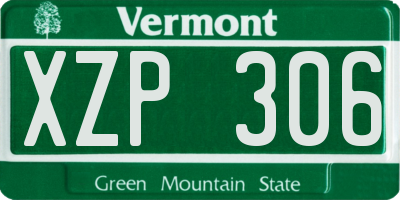 VT license plate XZP306