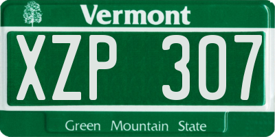 VT license plate XZP307