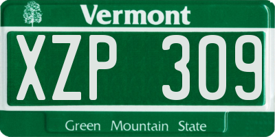 VT license plate XZP309