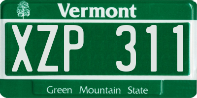 VT license plate XZP311