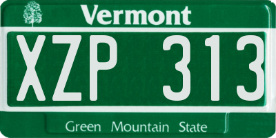 VT license plate XZP313