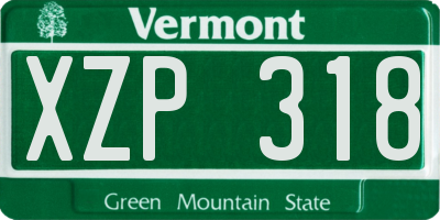 VT license plate XZP318