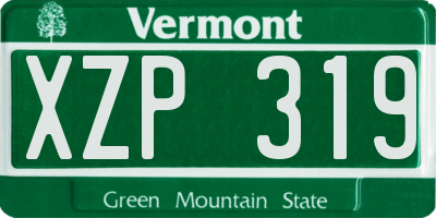 VT license plate XZP319