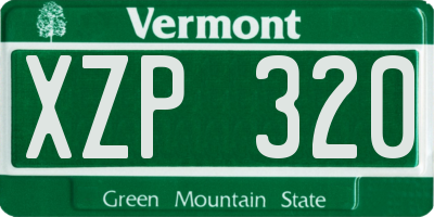 VT license plate XZP320