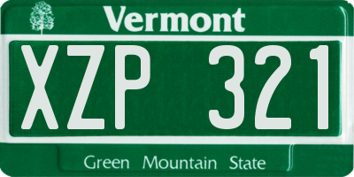 VT license plate XZP321