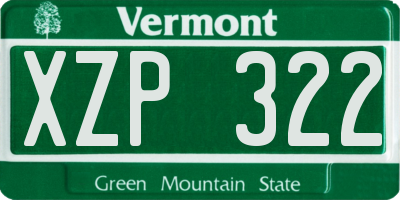 VT license plate XZP322