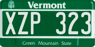 VT license plate XZP323