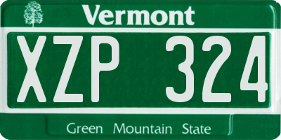 VT license plate XZP324
