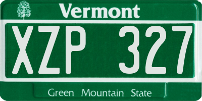 VT license plate XZP327
