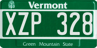 VT license plate XZP328