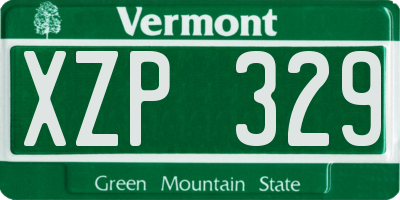 VT license plate XZP329