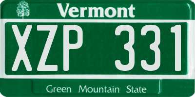 VT license plate XZP331