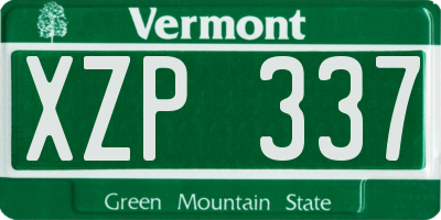 VT license plate XZP337