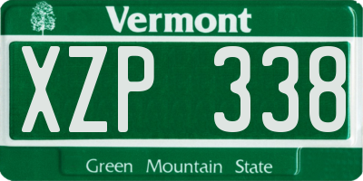 VT license plate XZP338