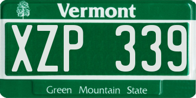 VT license plate XZP339
