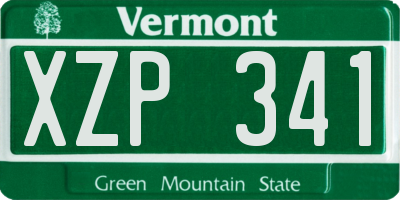 VT license plate XZP341