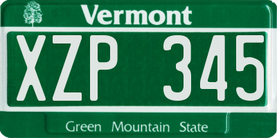 VT license plate XZP345
