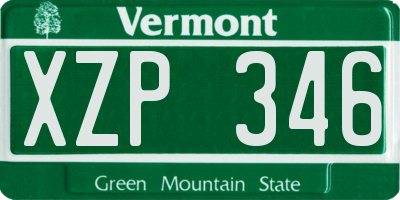 VT license plate XZP346