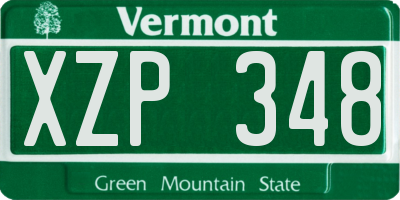 VT license plate XZP348