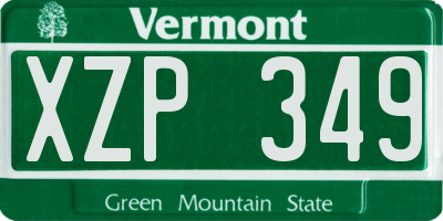 VT license plate XZP349