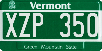 VT license plate XZP350