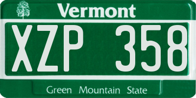 VT license plate XZP358
