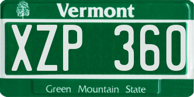 VT license plate XZP360