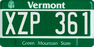 VT license plate XZP361