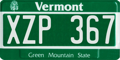VT license plate XZP367
