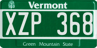 VT license plate XZP368
