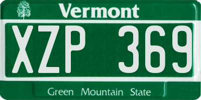 VT license plate XZP369