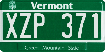 VT license plate XZP371