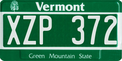 VT license plate XZP372