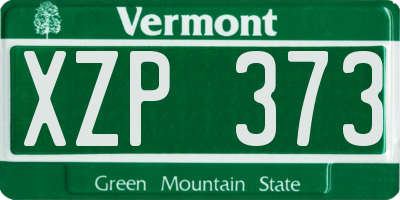 VT license plate XZP373