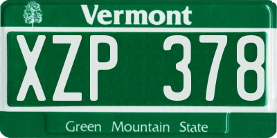 VT license plate XZP378