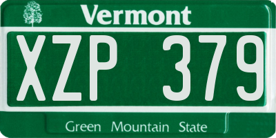 VT license plate XZP379