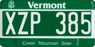 VT license plate XZP385