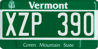 VT license plate XZP390