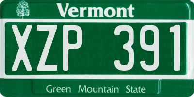 VT license plate XZP391