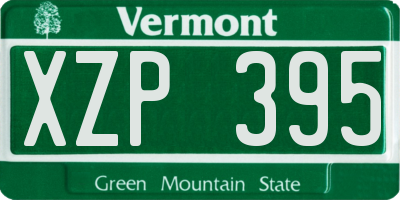 VT license plate XZP395
