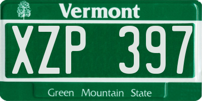 VT license plate XZP397