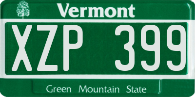 VT license plate XZP399