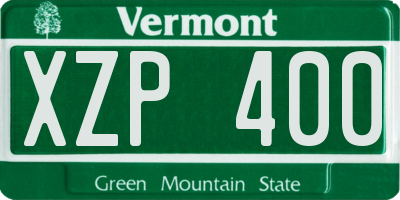 VT license plate XZP400