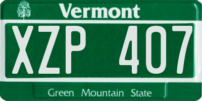 VT license plate XZP407