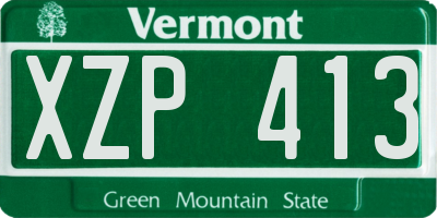 VT license plate XZP413