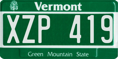 VT license plate XZP419