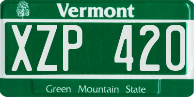 VT license plate XZP420