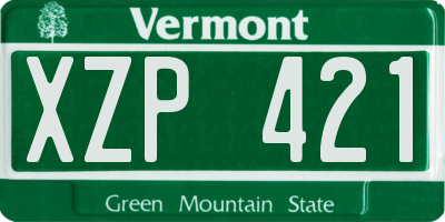 VT license plate XZP421