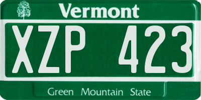 VT license plate XZP423